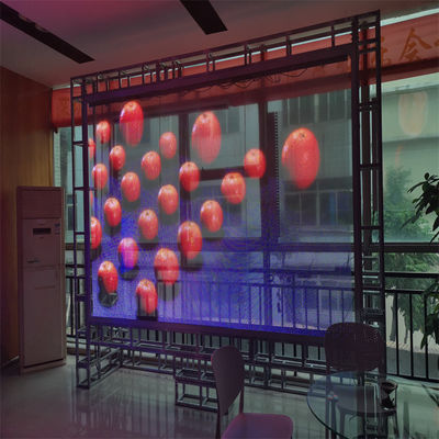 RGB Color LED Transparent Film Screen Indoor / Outdoor Display Video Screen