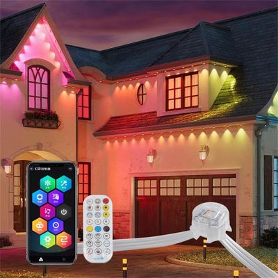 Smart RGB Outdoor Christmas Lights 20MM  DC12V App Controller IP67 Waterproof for Roof and Eaves Decoration