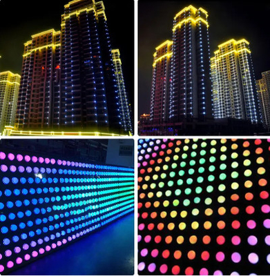 Multicolor фасад СИД на открытом воздухе освещая света RGB пиксела 10cm Programmable для занятности