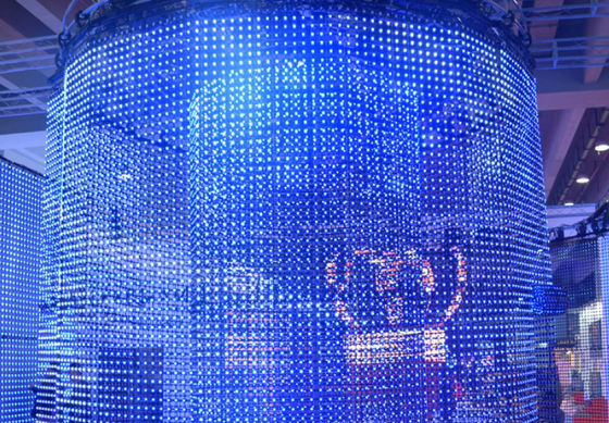 Водонепроницаемый Мягкий светодиодный сетчатый видеоэкран RGB 50 мм DMX512 160 градусов для внутреннего дисплея