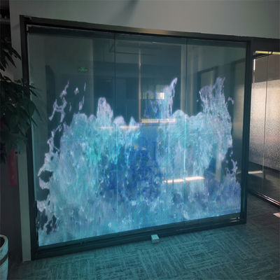 Наружная реклама Ультратонкий кристаллический экран P16 RGB Гибкий прозрачный светодиодный экран