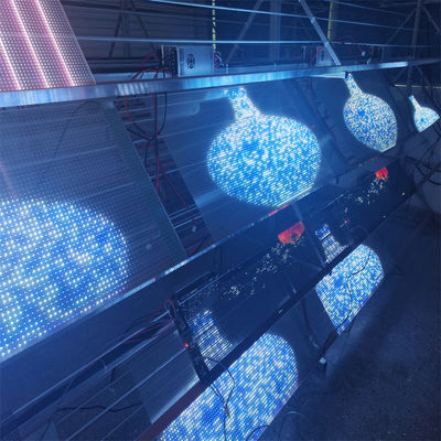 P10 advertisement display indoor flexibility on glass transparentSMD2121 5V  LED crystal film screen