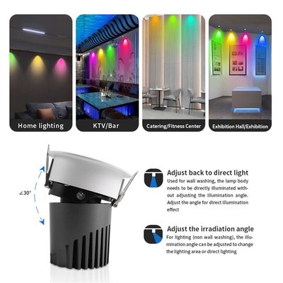 400lm LED Colorful Spot Lights Adjustable Cob Base Recessed Spotlight High Luminous Value Supermarket Mall Aluminum Embedded
