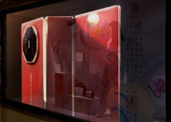 P6 LED Transparent Film Screen Ip67 Indoor Indoor Adhesive Flexible Led Crystal Screen Display